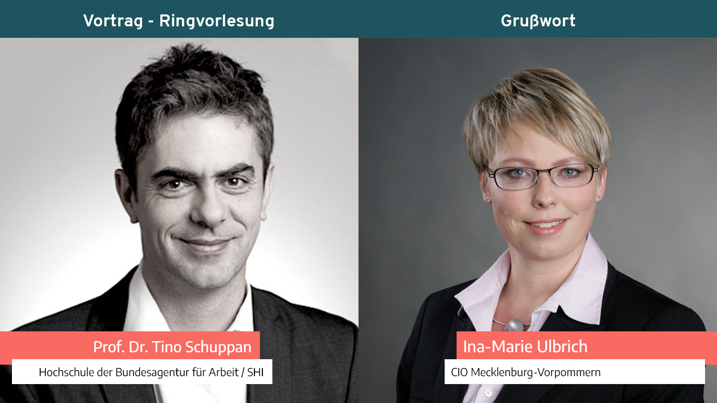 Portraitfoto von Prof. Dr. Tino Schuppan und Staatssekretärin Ina-Marie Ulbrich.